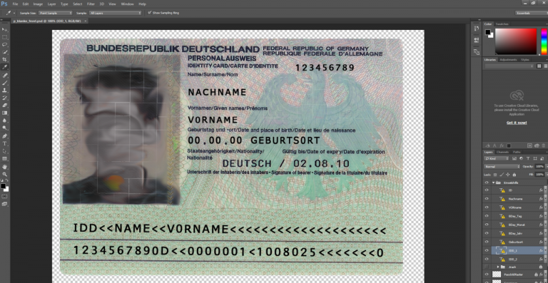 Germany ID Card PSD template
