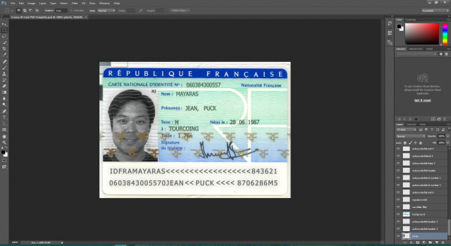 France ID Card PSD Template