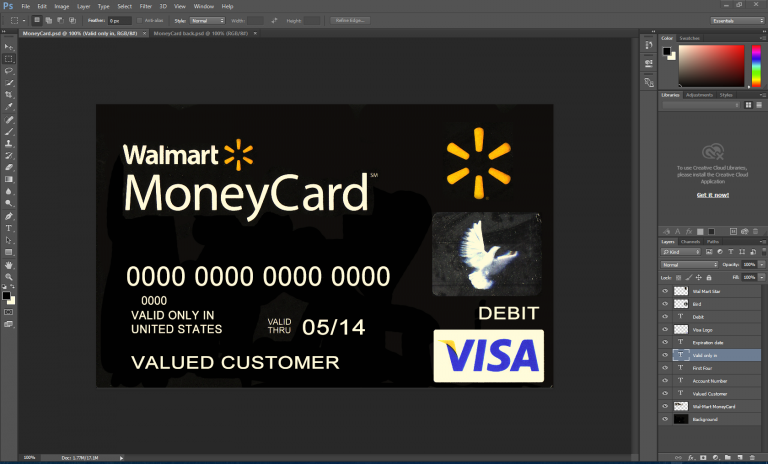 Walmart Visa Card PSD Template
