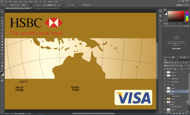 HSBC Gold Credit Card PSD Template