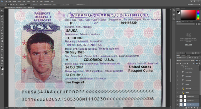 USA passport PSD Template