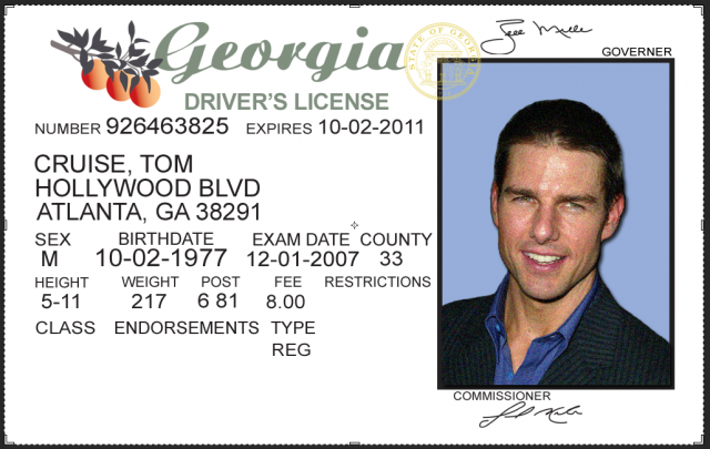 Georgia driving licence psd template