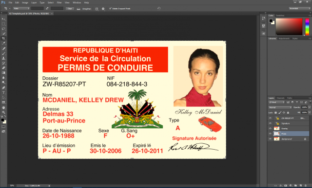 Haiti Driving License PSD Template